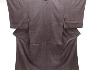 アンティーク　縞織出し本場結城紬着物（ちぢみ）